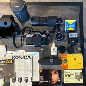 Konica film camera bundle